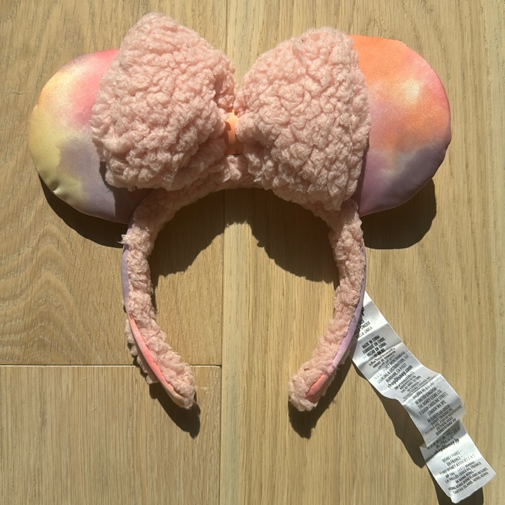 Disney sherpa pink tie dye ears